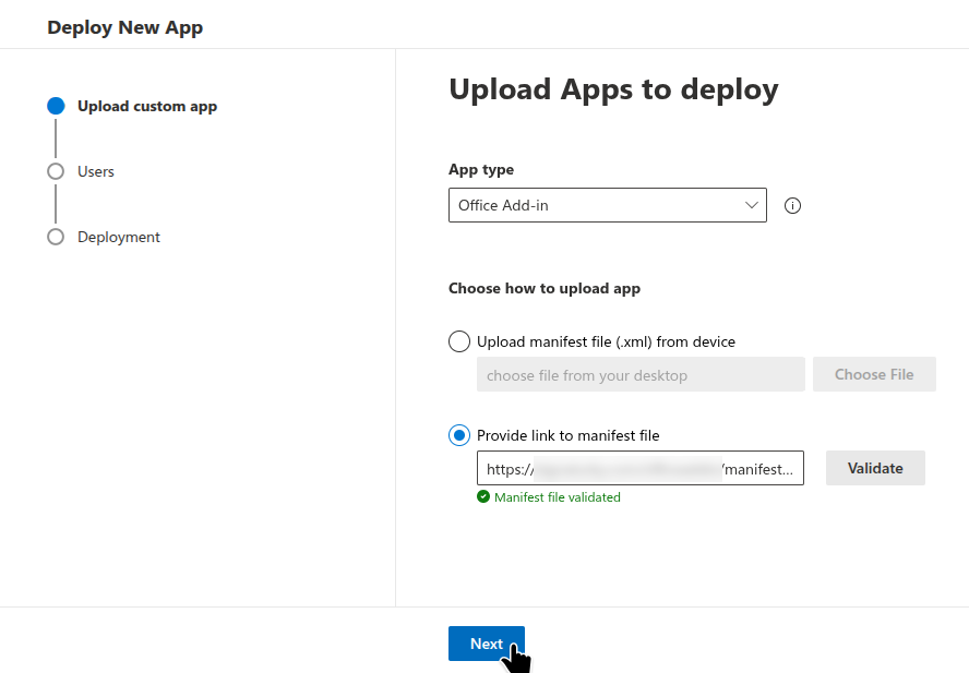 Step 5 - Manifest file validated
