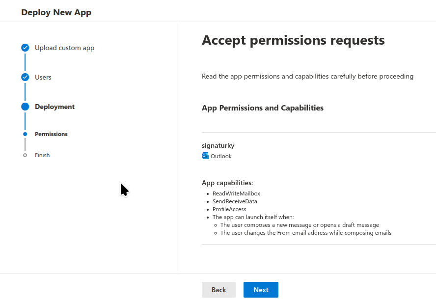 Step 7 - Accept permission requests