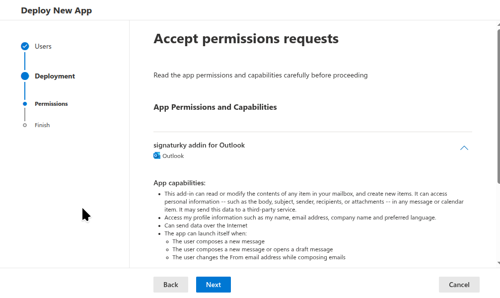 Step 5 - Accept permission requests