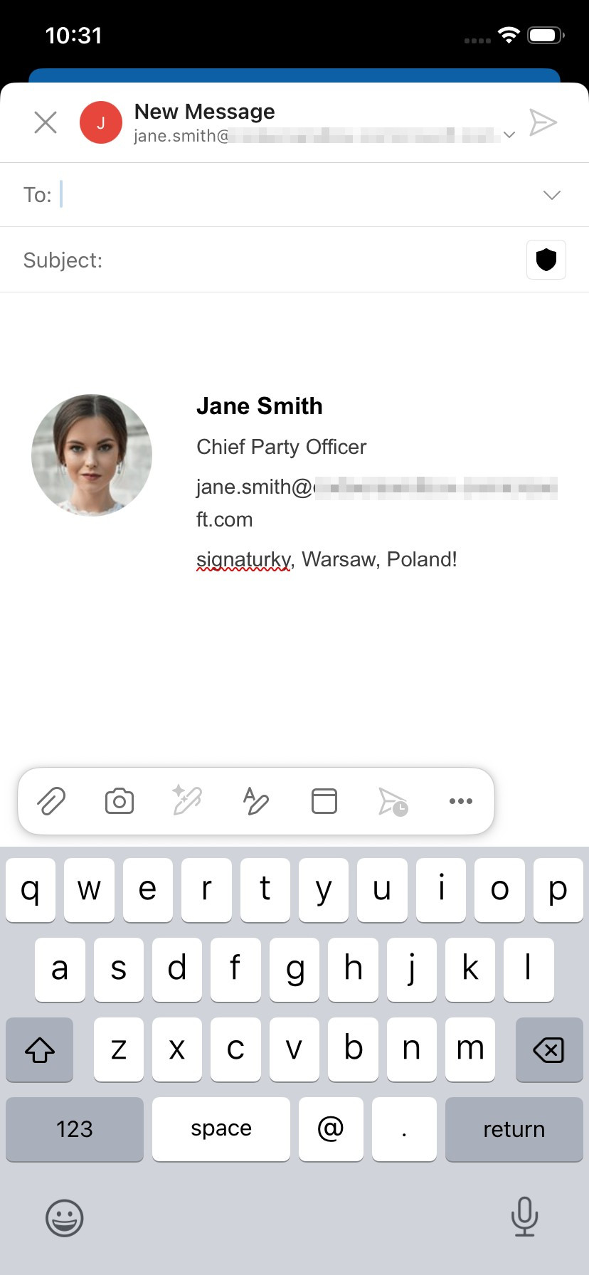 Outlook add-in on iPhone